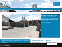 Tablet Screenshot of betonwerk-hansky.de